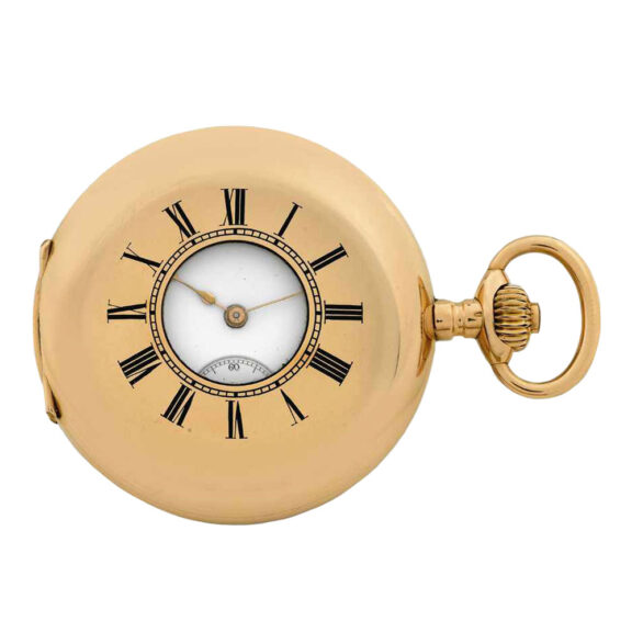 Swiss gold half hunting-cased pocket chronometer Circa 1890