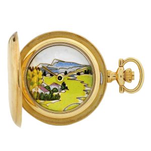 Swiss gold and enamel hunting-cased lever watch Circa 2003