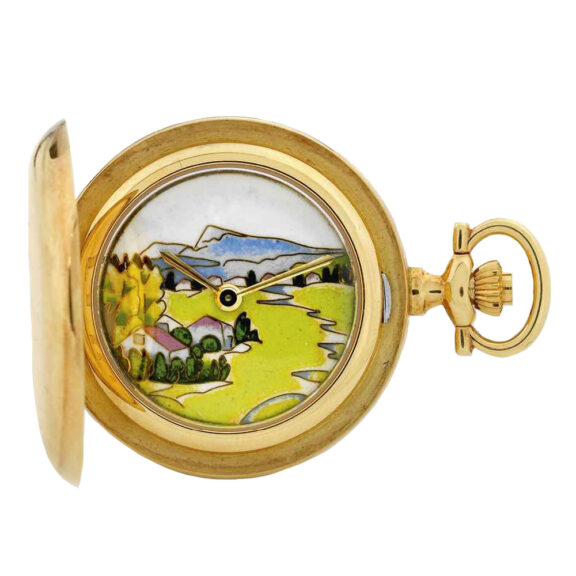 Swiss gold and enamel hunting-cased lever watch Circa 2003