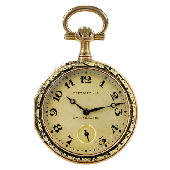 Swiss 18K rose and white gold lever pendant watch Circa 1910