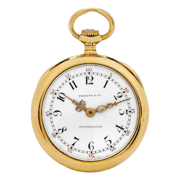 Swiss 18k gold open-faced lever pendant watch Circa 1900