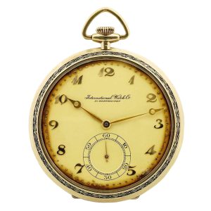 Swiss 14k gold open-faced Art Deco lever watch Circa 1935
