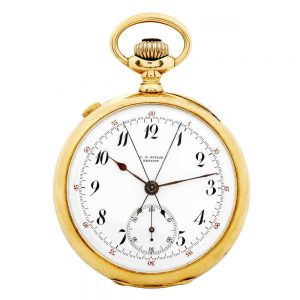 Swiss 14k gold lever split-seconds chronograph Circa 1900