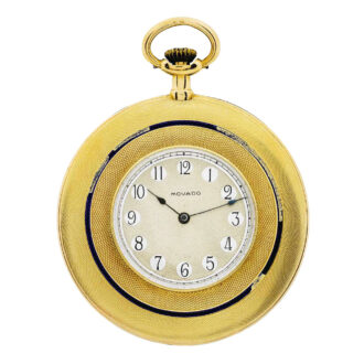 Ultra-thin American gold and blue enamel watch circa 1940