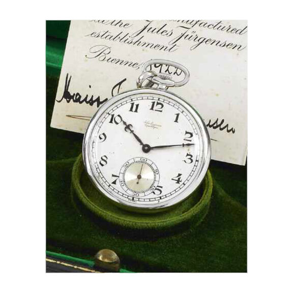 Thin Swiss platinum keyless lever dress watch Circa 1922