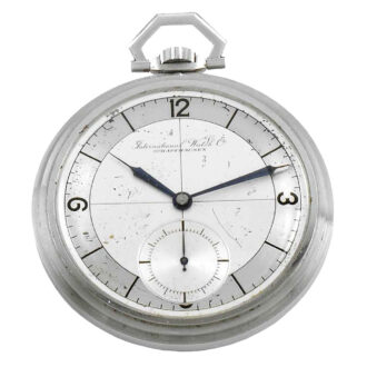 Swiss staybrite steel lever with two-tone sector dial Circa 1940