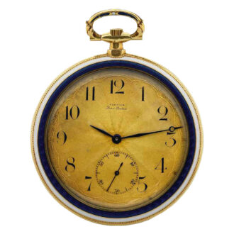 Elegant French gold and enamel Belle Epoque watch Circa 1910