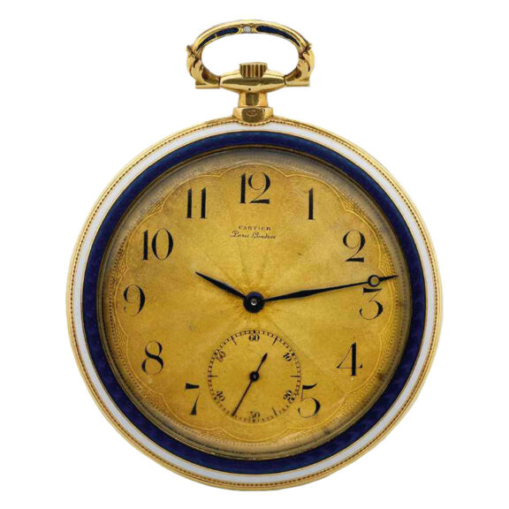 Elegant French gold and enamel Belle Epoque watch Circa 1910