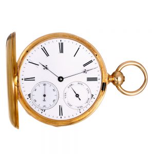 Swiss 8 day going twin barrel lever with calendar Circa 1850