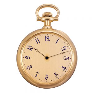 Danish 18k gold open faced keyless lever watch Circa 1880