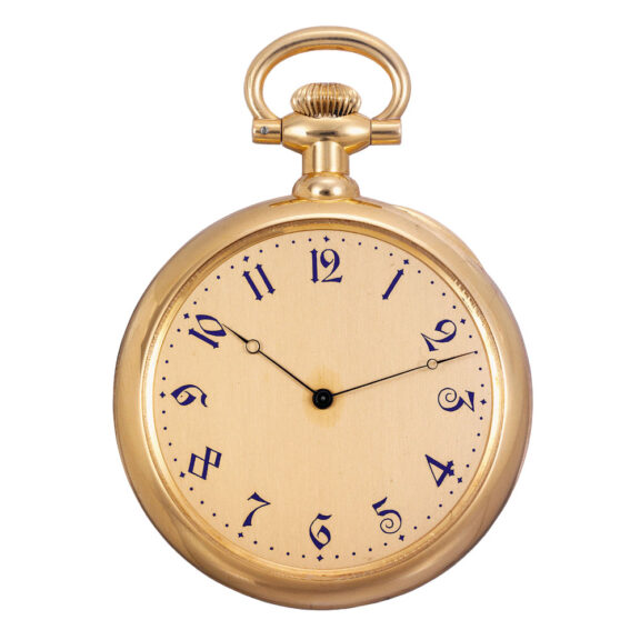 Danish 18k gold open faced keyless lever watch Circa 1880