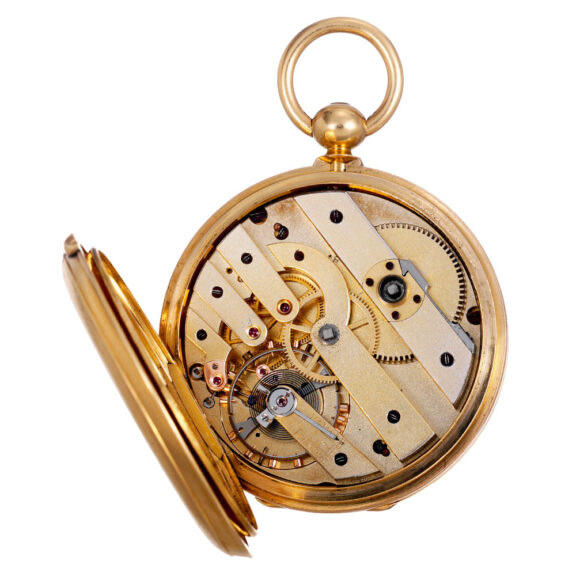 Swiss 18k gold hunting cased pocket chronometer Circa 1870