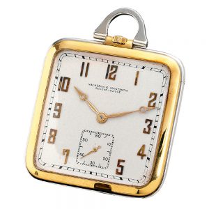 Elegant Swiss gold square Art Deco dress watch Circa 1929
