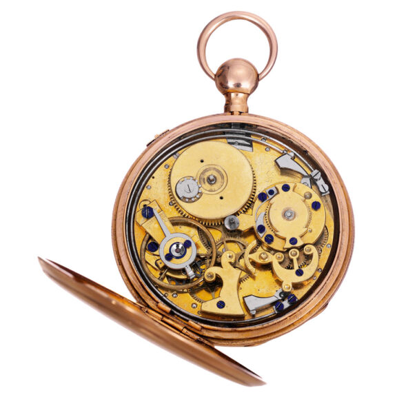 Swiss open-faced repeating cylinder pocket watch Circa 1820
