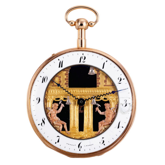 Swiss gold repeating verge with 4 automata actions Circa 1810