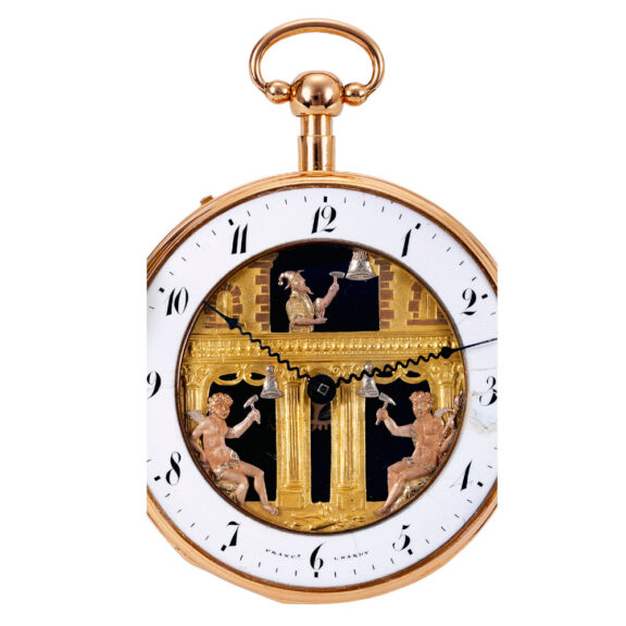 Swiss gold repeating verge with 4 automata actions Circa 1810 Swiss gold repeating verge with 4 automata actions Circa 1810