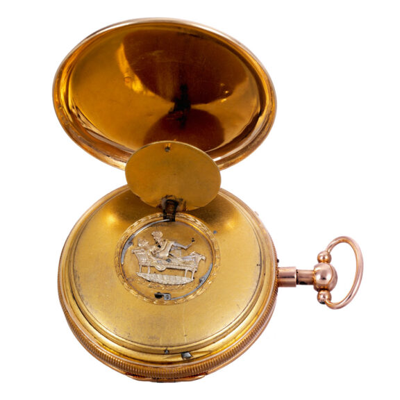 Swiss gold quarter repeating erotic verge watch Circa 1820