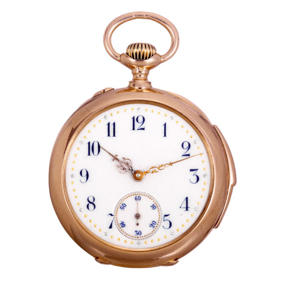 Swiss 18k rose gold repeating lever pendant watch Circa 1890