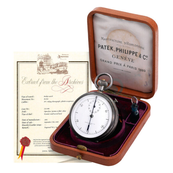 Fine Swiss silver inking chronograph with register Circa 1891 Fine Swiss silver inking chronograph with register Circa 1891