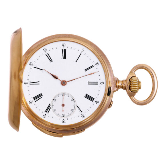 Swiss gold minute repeating keyless lever watch Circa 1910