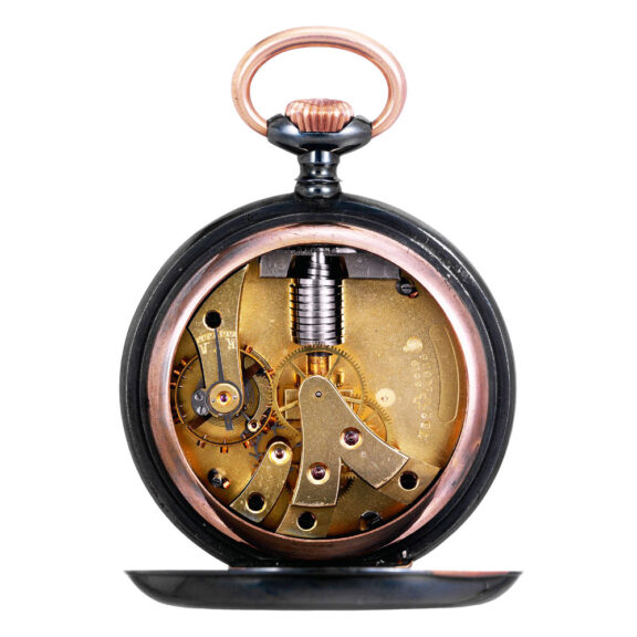 Rare Swiss gun metal and gilt lever pocket watch Circa 1910