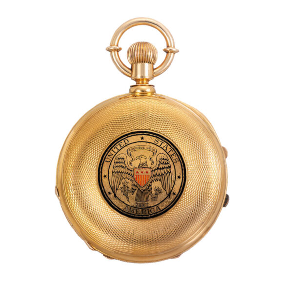 Swiss 18k gold and champlevé lever chronograph Circa 1880 Swiss 18k gold and champlevé lever chronograph Circa 1880