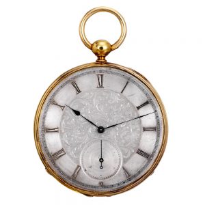 Swiss gold chronometer with equation of time chart Circa 1860