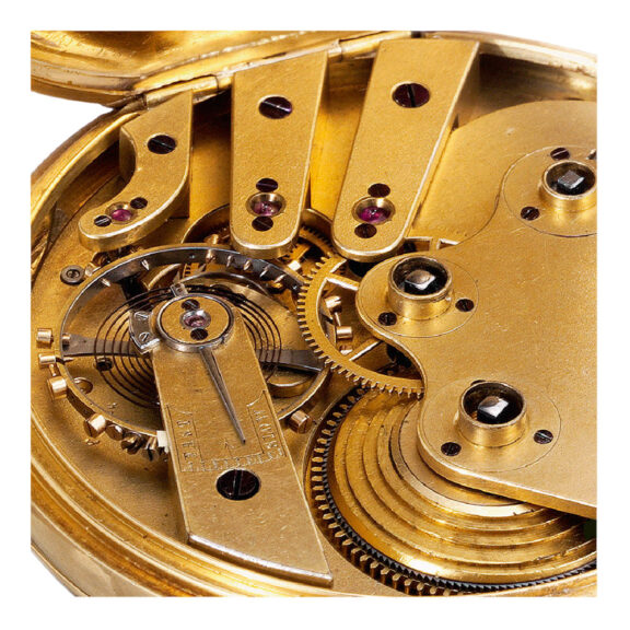 Swiss gold chronometer with equation of time chart Circa 1860 Swiss gold chronometer with equation of time chart Circa 1860
