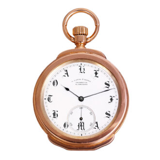 Unique German 18k rose gold half open-faced lever Circa 1880