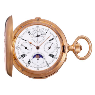 Large Swiss 18k rose gold complicated lever watch Circa 1890