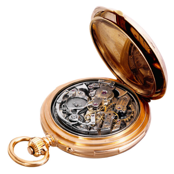 Large Swiss 18k rose gold complicated lever watch Circa 1890 Large Swiss 18k rose gold complicated lever watch Circa 1890