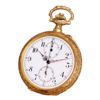 Swiss 18k gold lever chronograph with register Circa 1905