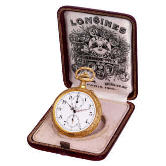 Swiss 18k gold lever chronograph with register Circa 1905