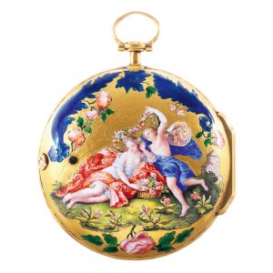 French 20K gold and enamel Louis XV verge watch Circa 1750
