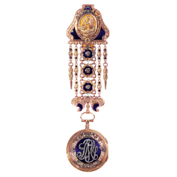 French dual date calendar verge with chatelaine Circa 1780French dual date calendar verge with chatelaine Circa 1780