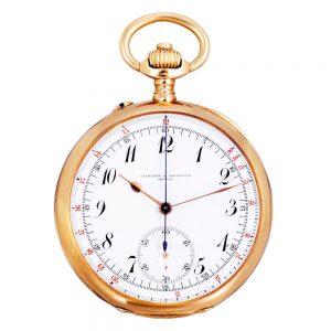Swiss rose gold chronograph with telemeter scale Circa 1905