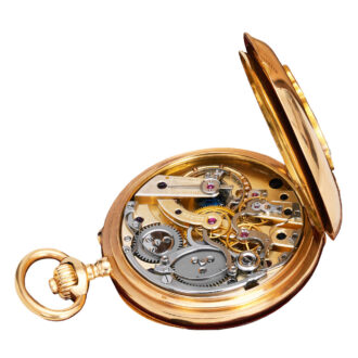 Swiss rose gold chronograph with telemeter scale Circa 1905