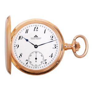 German 14K rose gold hunting cased keyless watch Circa 1930