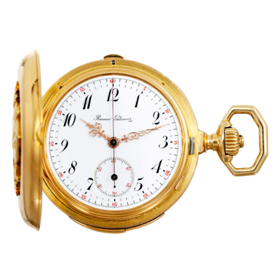 Swiss 18K gold minute repeating lever chronograph Circa 1900 Swiss 18K gold minute repeating lever chronograph Circa 1900