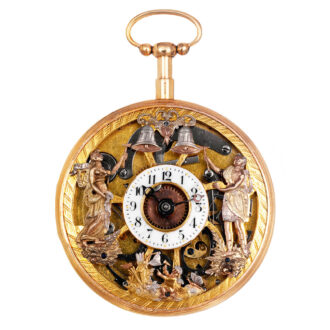 Swiss quarter repeating verge with Jacquemarts Circa 1820