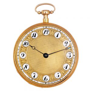 Swiss 18K gold repeating musical cylinder watch Circa 1820