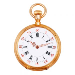 Swiss 18K rose gold keyless lever pendant watch Circa 1880