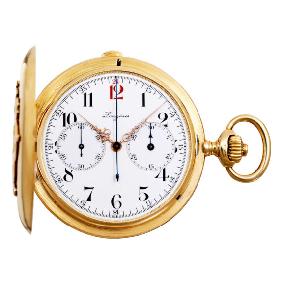 Swiss 18K gold lever chronograph with register Circa 1926