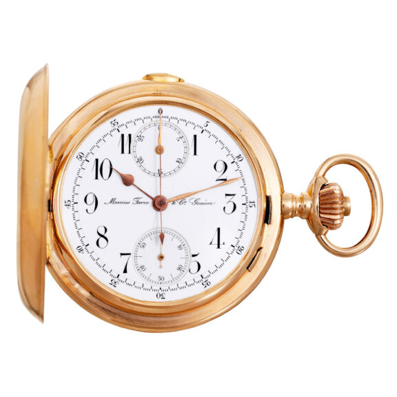 Swiss rose gold lever chronograph with register Circa 1900