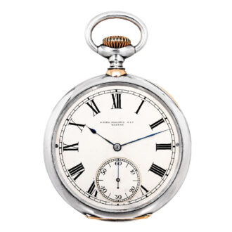 Swiss silver and rose gold keyless lever watch Circa 1891