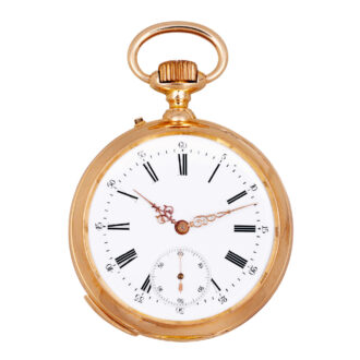 Swiss rose gold keyless chronometer clock watch Circa 1870