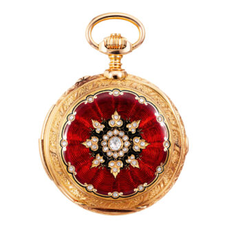 Rare Swiss 18K rose gold complicated lever watch Circa 1890