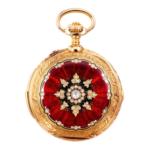 Rare Swiss 18K rose gold complicated lever watch Circa 1890 Rare Swiss 18K rose gold complicated lever watch Circa 1890