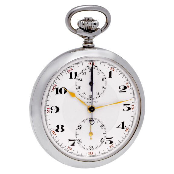 Swiss stainless steel lever chronograph with register Circa 1925
