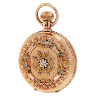 American multi-coloured gold, diamond-set lever Circa 1885